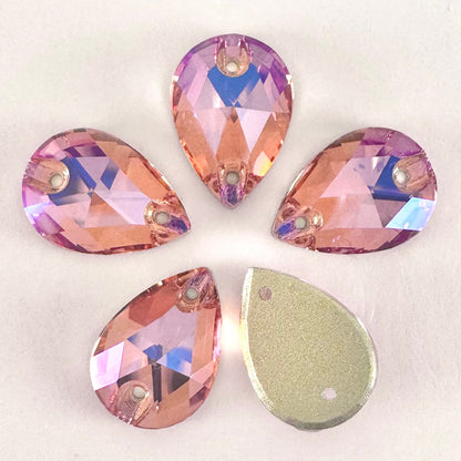 Rose Peach MO Glass Teardrop