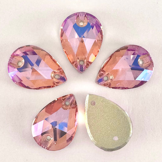 Rose Peach MO Glass Teardrop