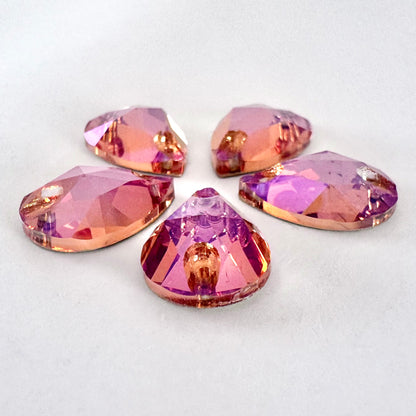 Rose Peach MO Glass Teardrop