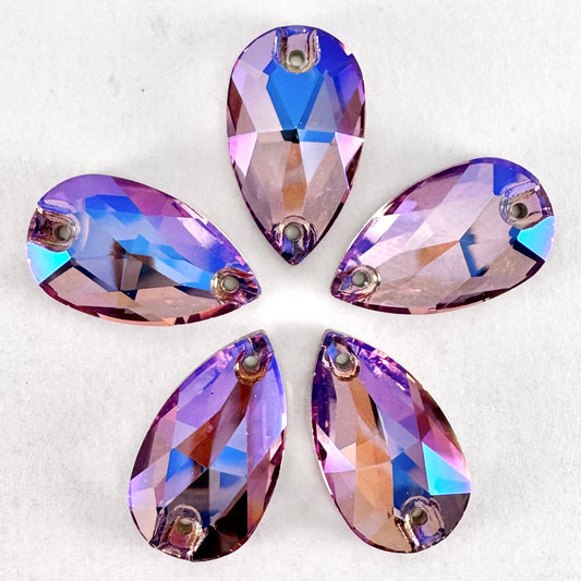 Rose Peach MO Glass Teardrop