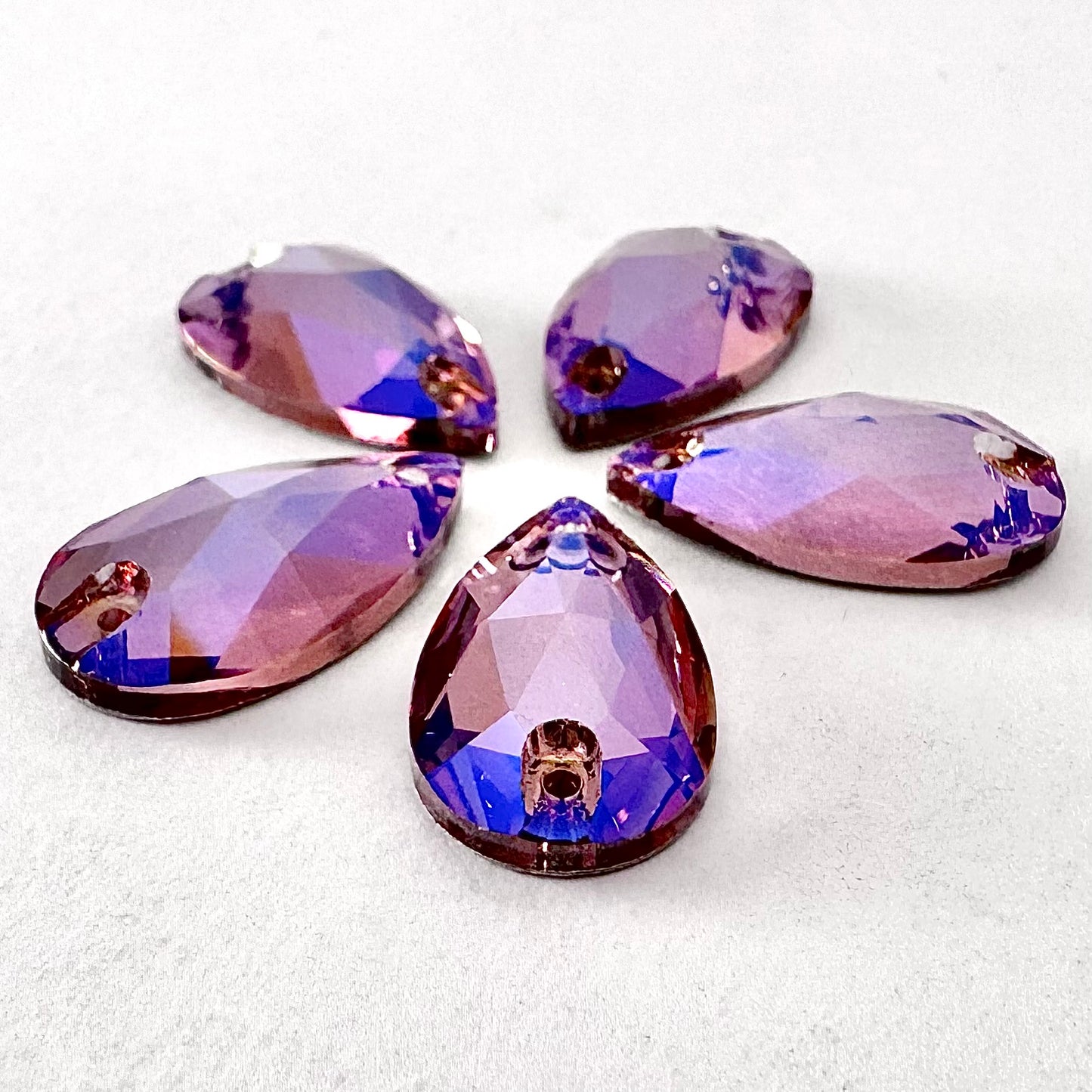 Rose Peach MO Glass Teardrop