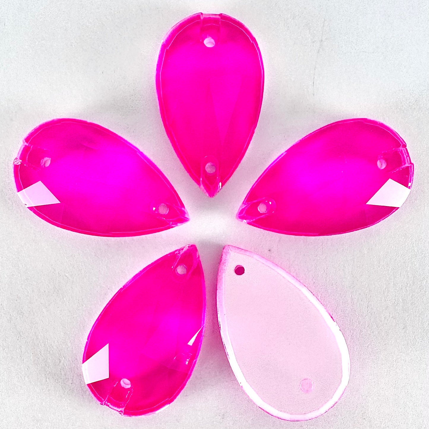 Electric Pink DeLite Glass Teardrop