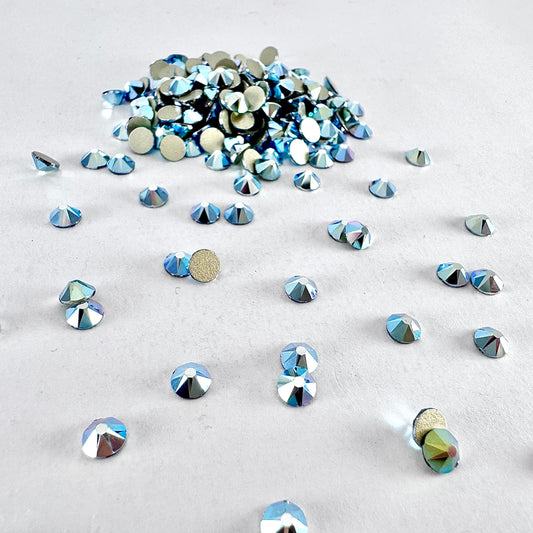 Apricus Metallic Sky Blue Rhinestone