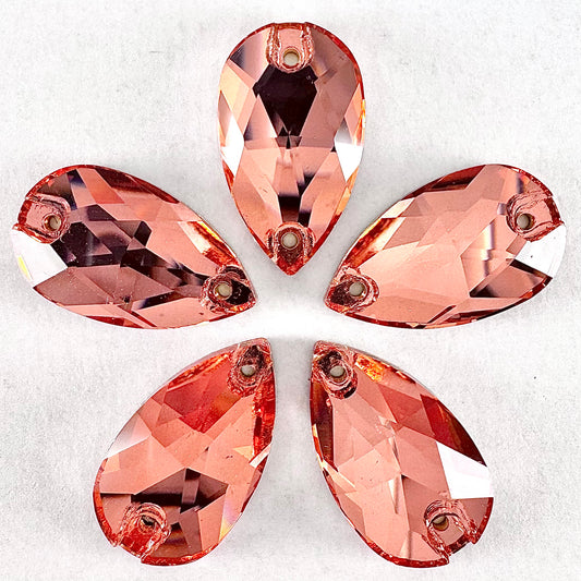 Rose Peach Glass Teardrop