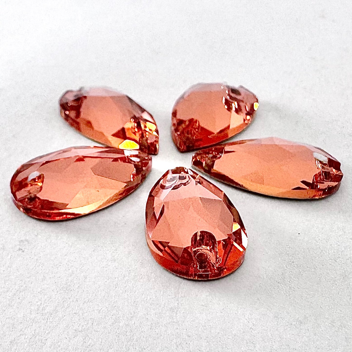 Rose Peach Glass Teardrop