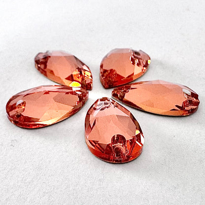 Rose Peach Glass Teardrop