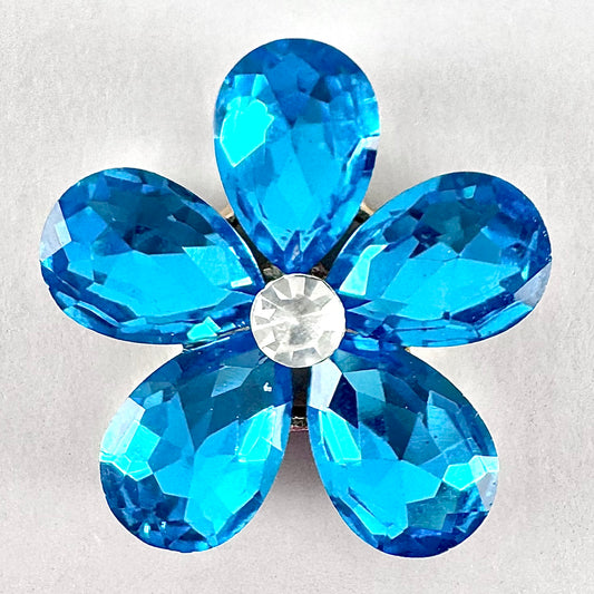 Aquamarine Glass Teardrop Flower