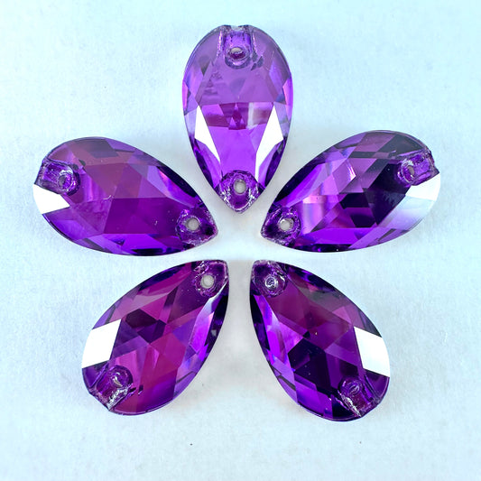 Light Purple Velvet Glass Teardrop