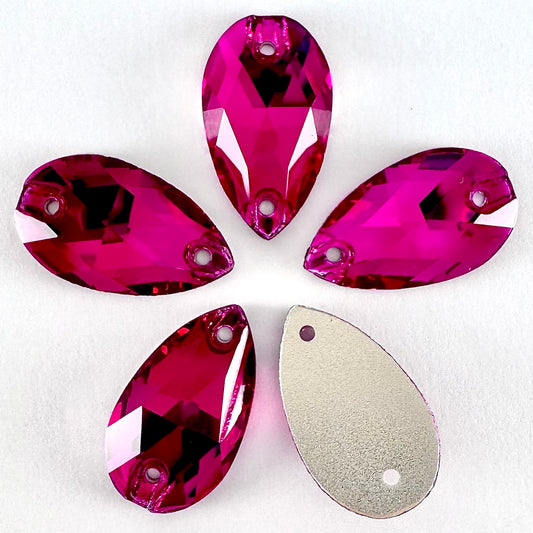 Fuchsia Glass Teardrop