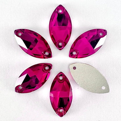 Fuchsia Glass Navette