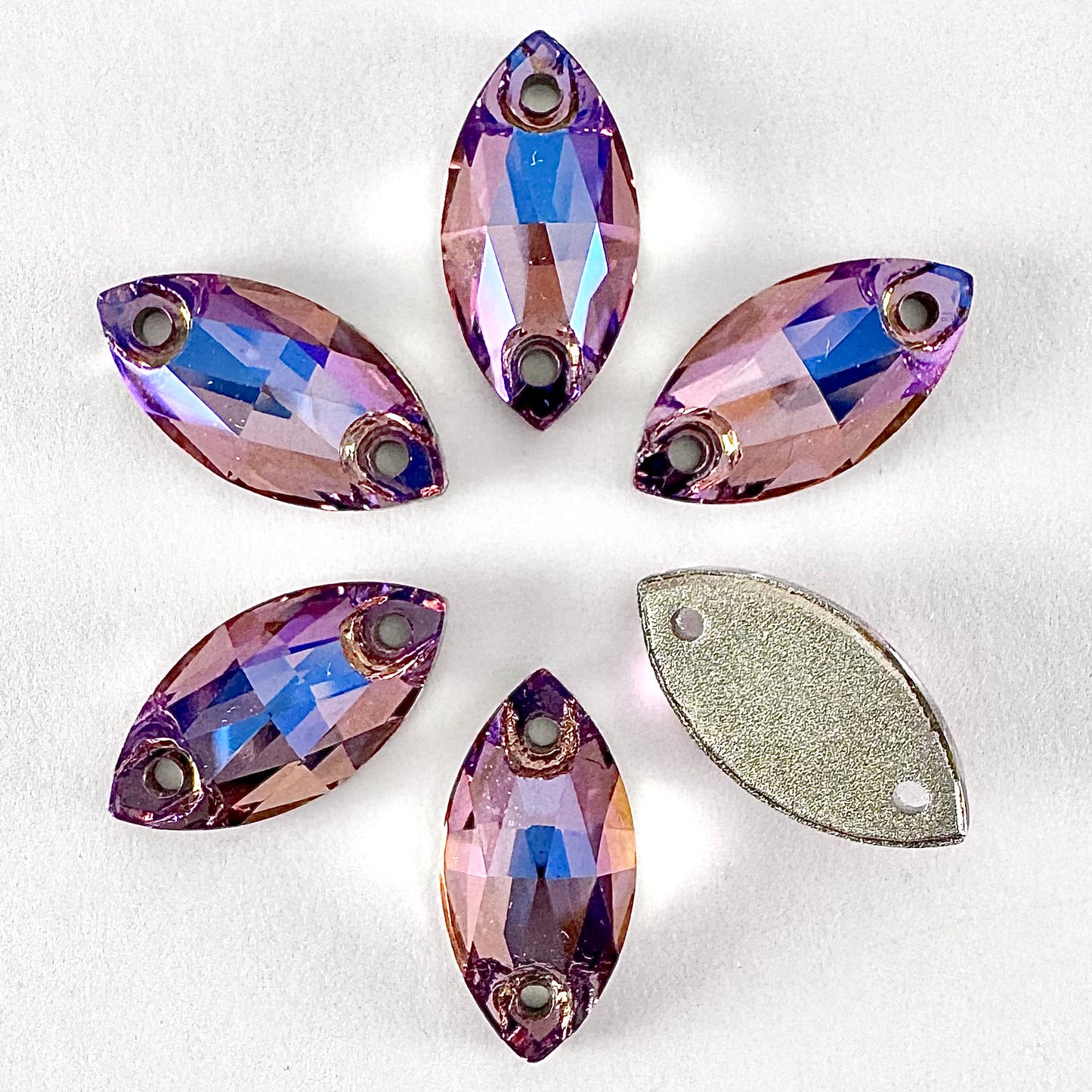 Light Amethyst MO Glass Navette