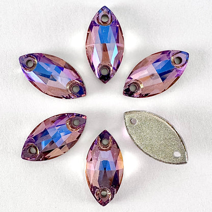 Light Amethyst MO Glass Navette