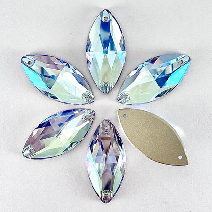 Light Sapphire MO Glass Navette