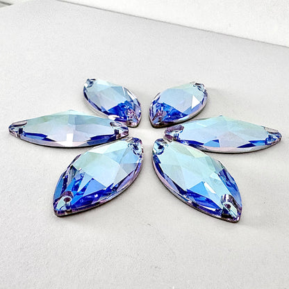 Light Sapphire MO Glass Navette
