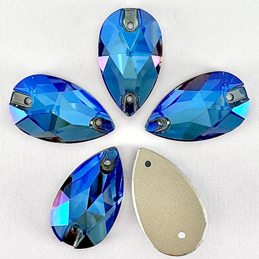 Denim Blue MO Glass Teardrop