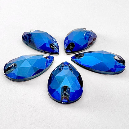 Denim Blue MO Glass Teardrop