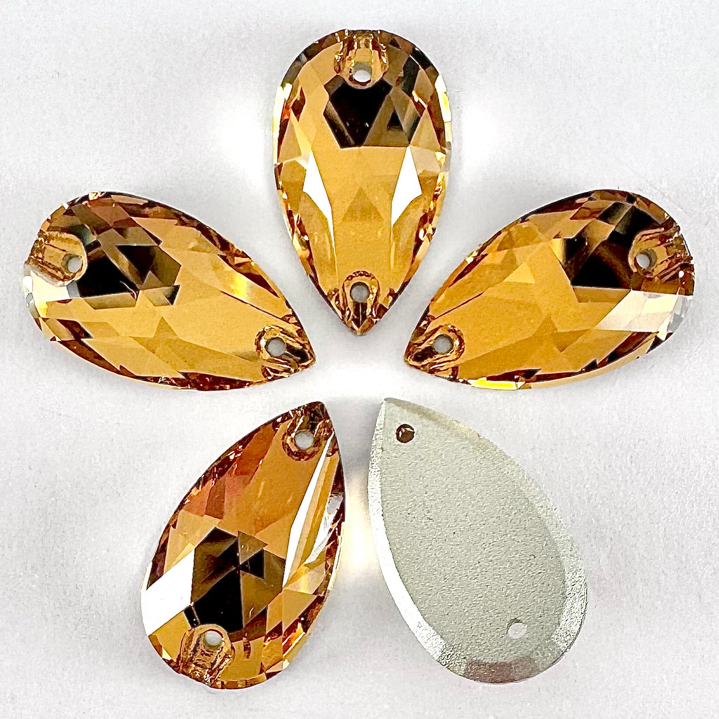 Light Smoked Topaz Glass Teardrop