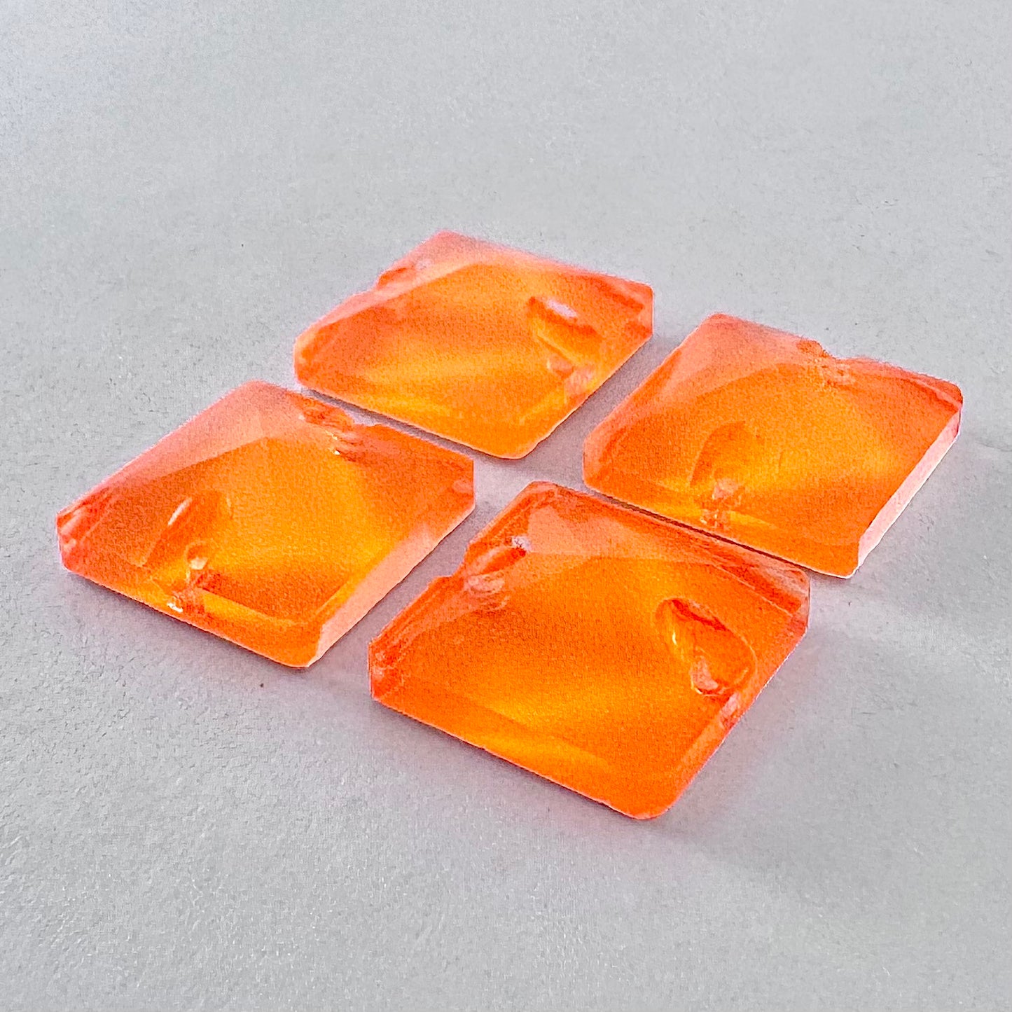 Luminous Neon Orange Glass Square