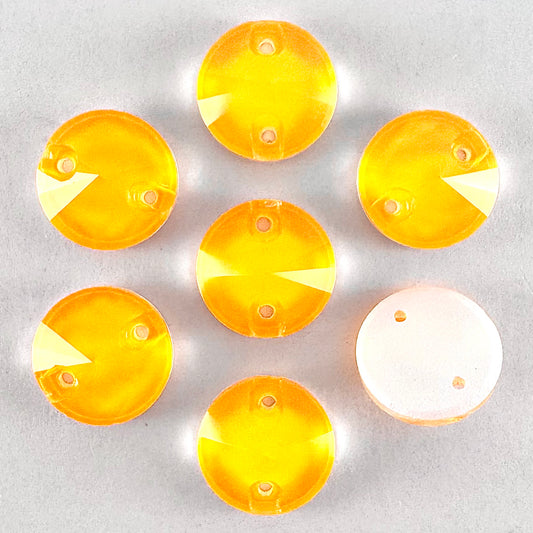 Luminous Neon Orange Glass Rivoli