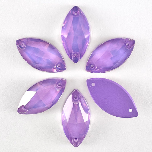 Light Amethyst AM Glass Navette