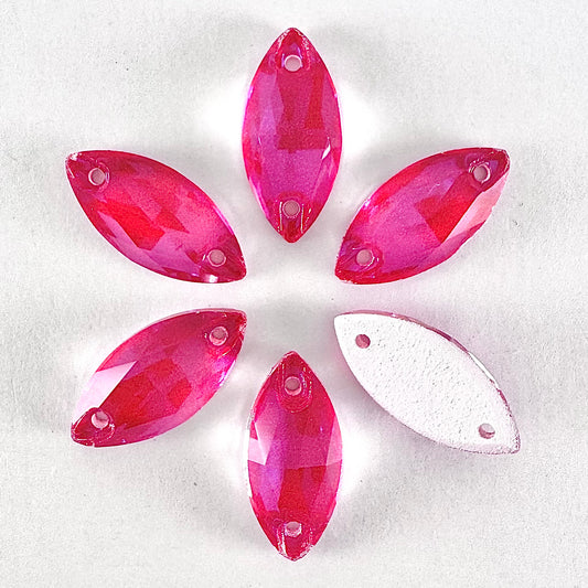 Neon Luminous Siam Glass Navette