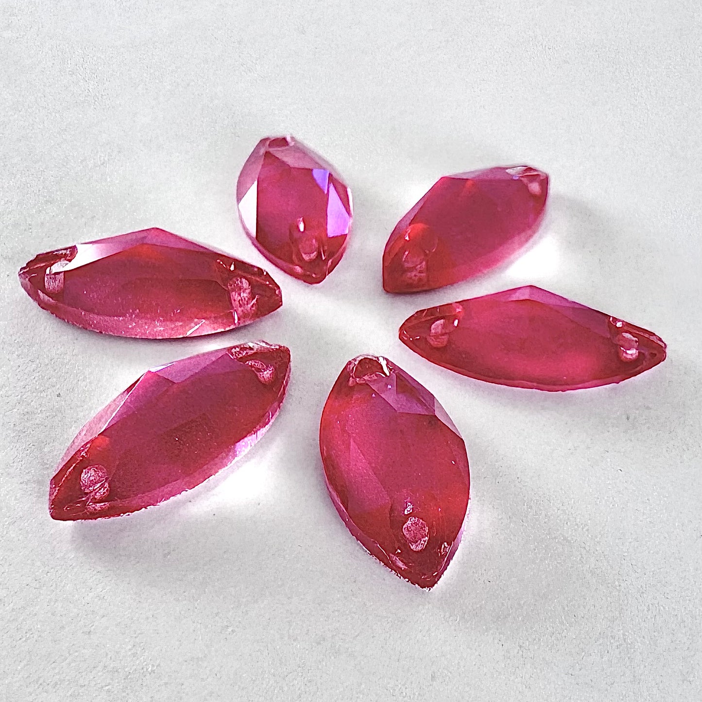 Neon Luminous Siam Glass Navette