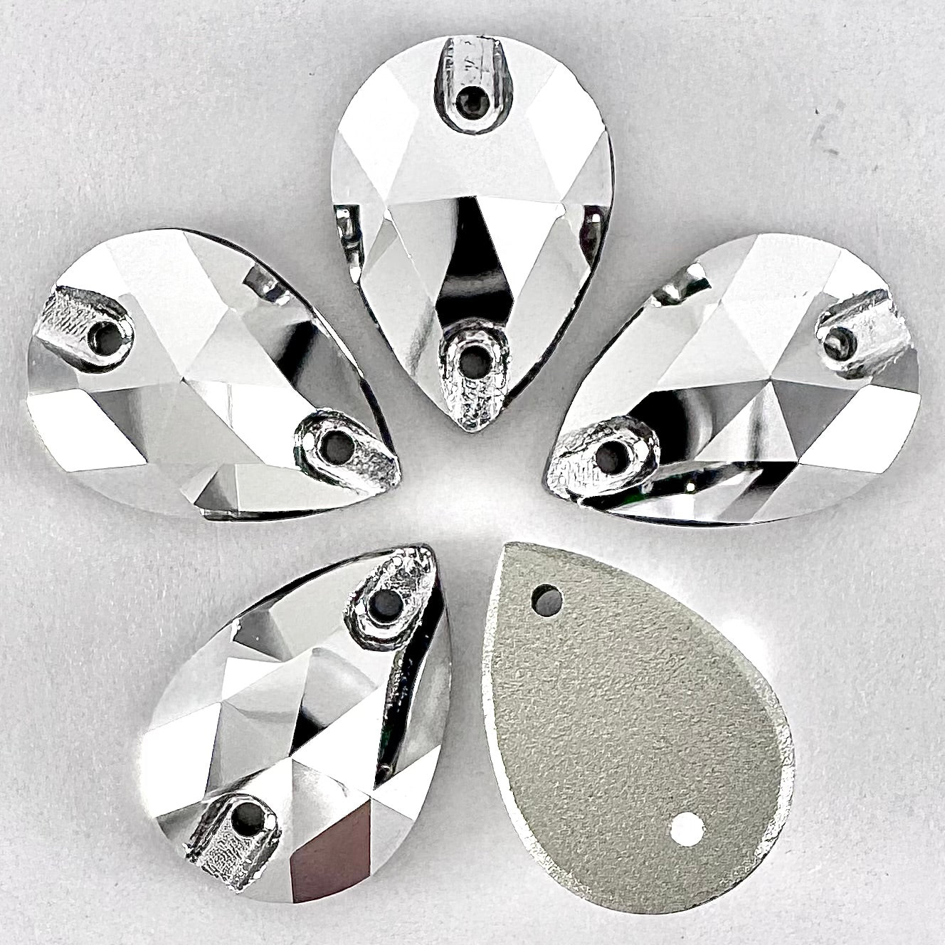 Light Chrome Glass Teardrop