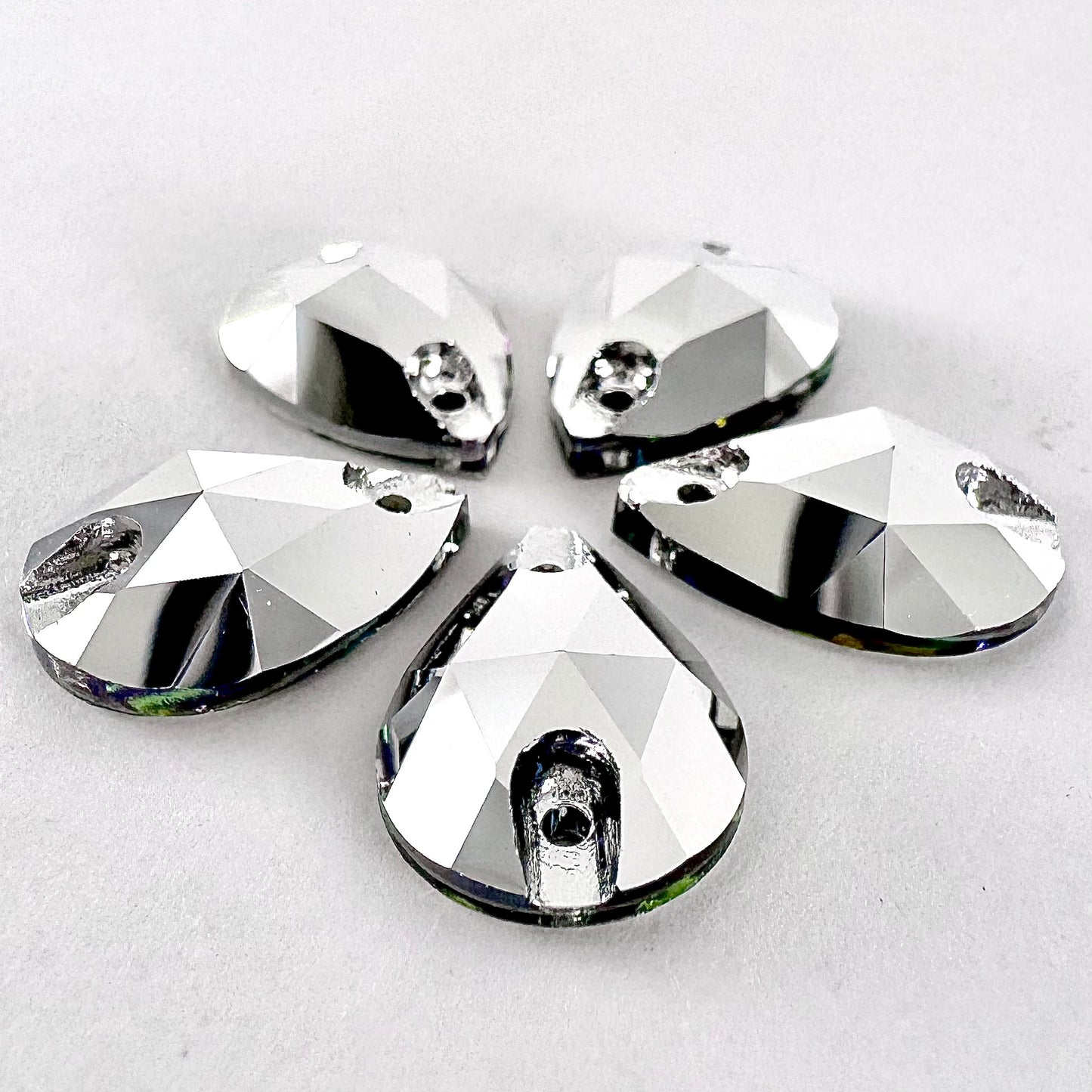 Light Chrome Glass Teardrop