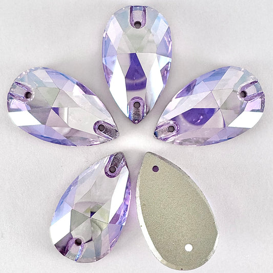 Violet Silk Glass Teardrop