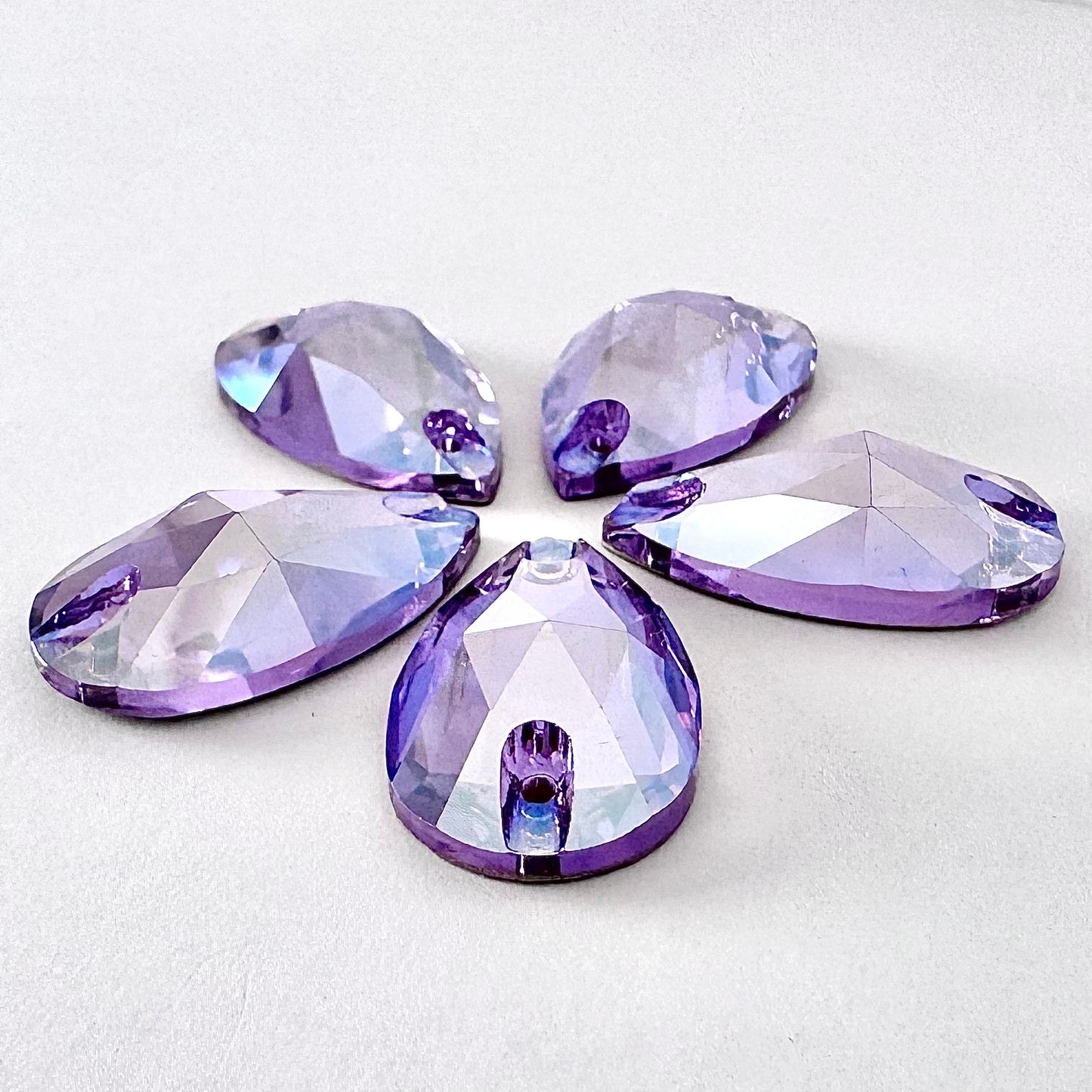 Violet Silk Glass Teardrop