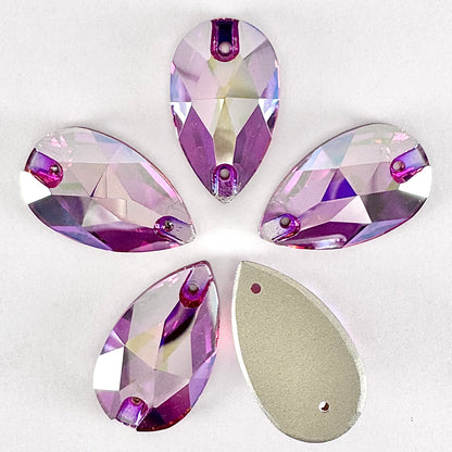 Fuchsia Silk Glass Teardrop