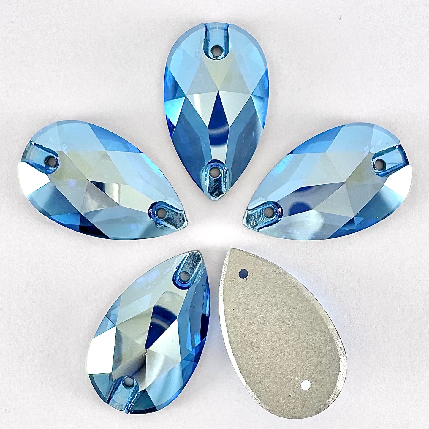 Blue Zircon Silk Glass Teardrop