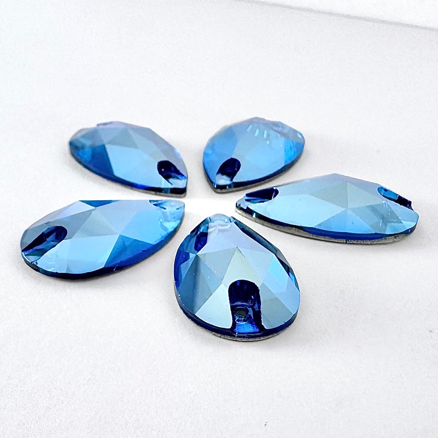 Blue Zircon Silk Glass Teardrop