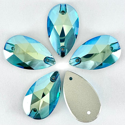 Emerald Silk Glass Teardrop