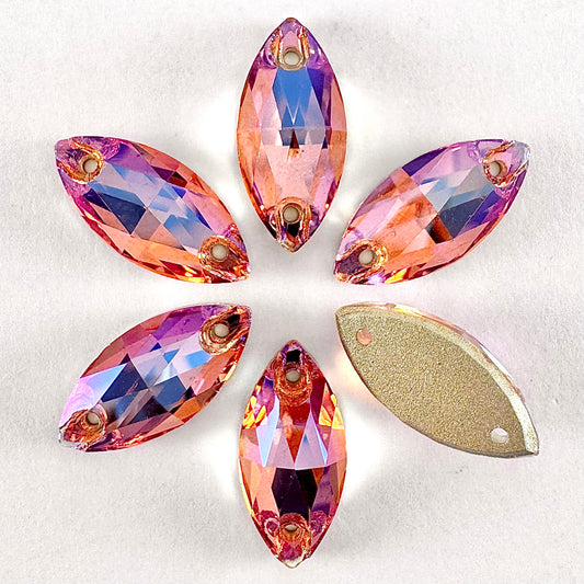 Rose Peach MO Glass Navette