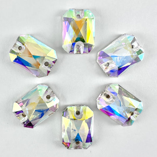 Crystal AB Glass Emerald Cut