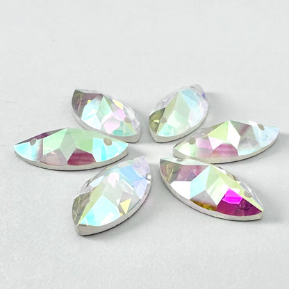 Crystal AB Glass Navette (2103 facet)