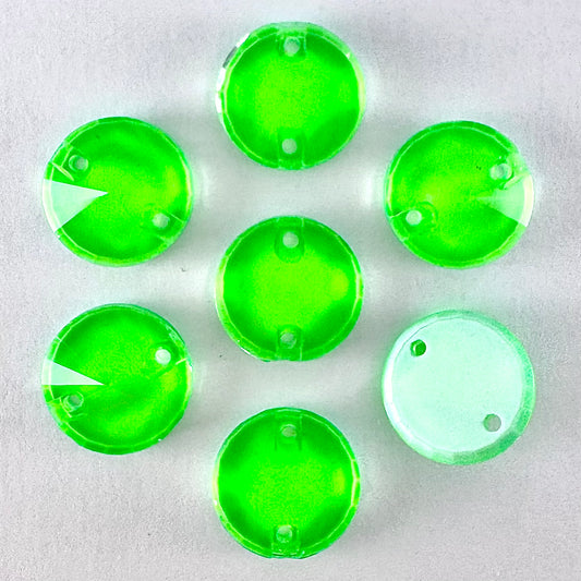 Neon Green Glass Rivoli