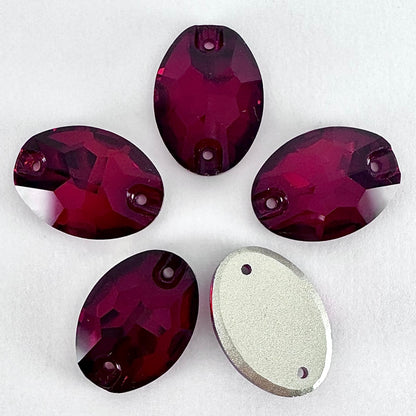 Dark Siam Glass Oval