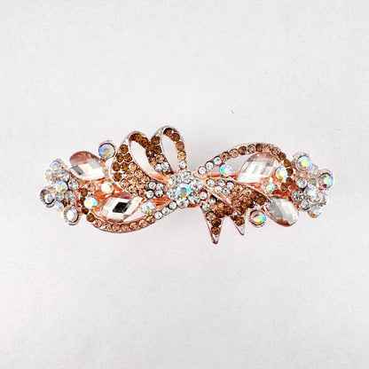 Jewelled Peach Butterfly Hairclip
