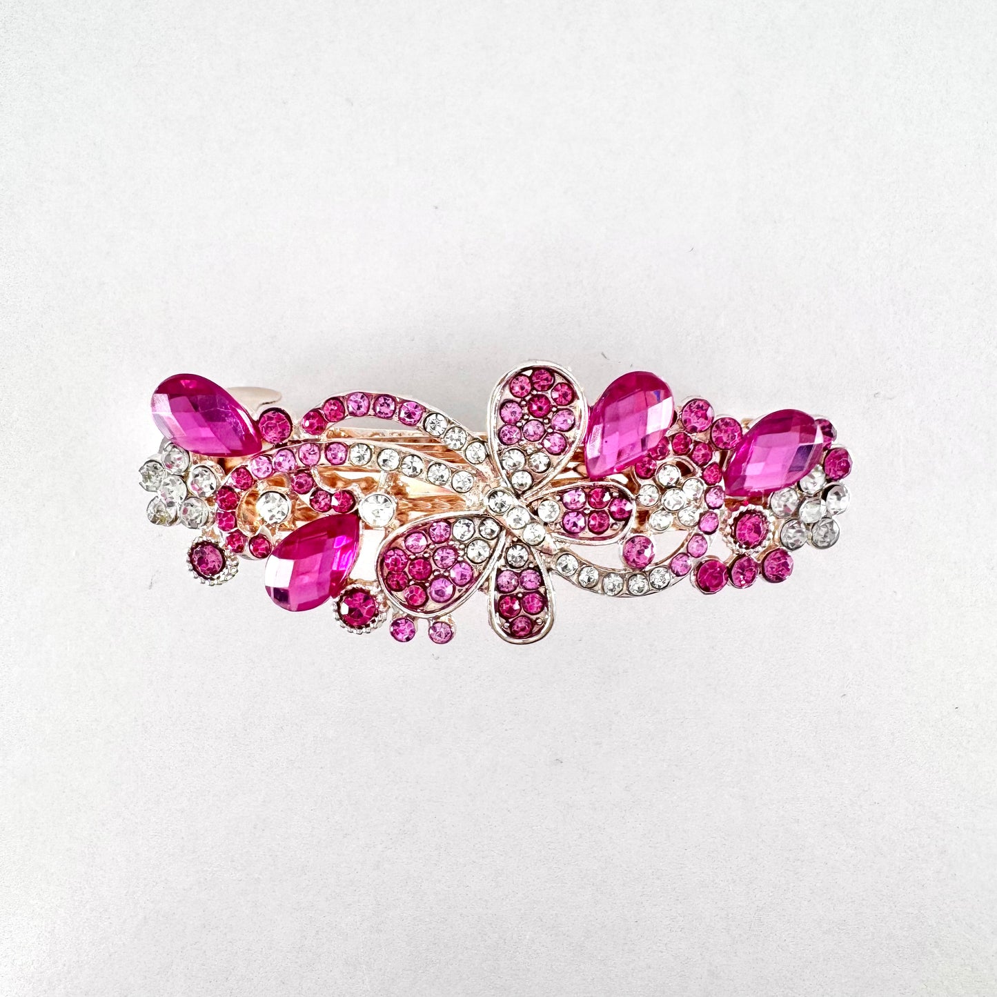 Jewelled Rose Butterfly Hairclip