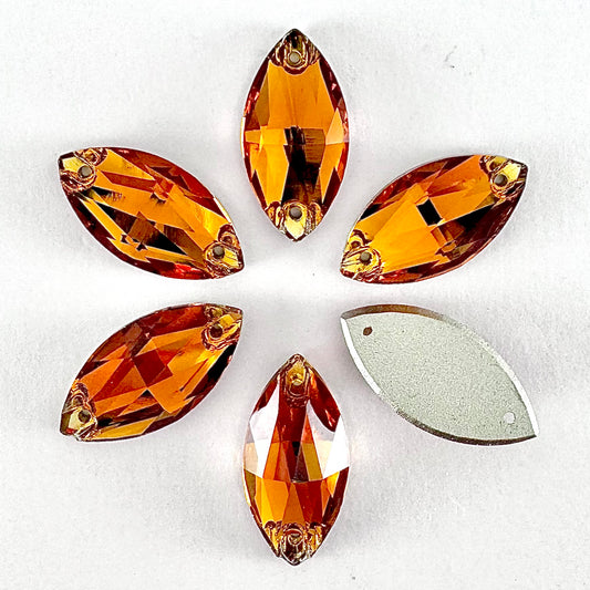 Tangerine Glass Navette