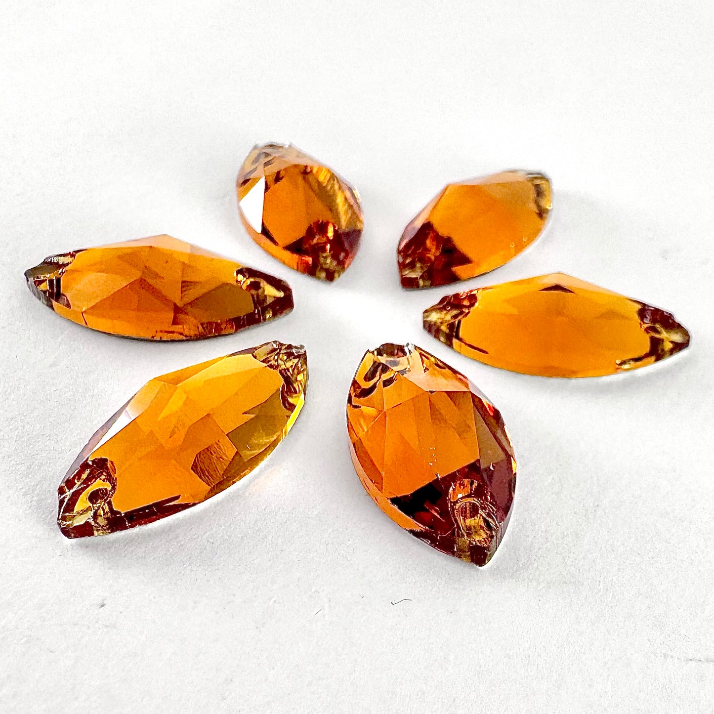 Tangerine Glass Navette