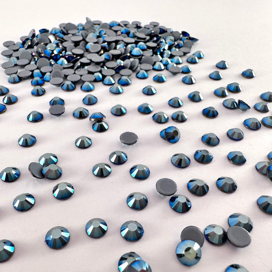 CLEARANCE - Metallic Dark Blue Hotfix Rhinestone