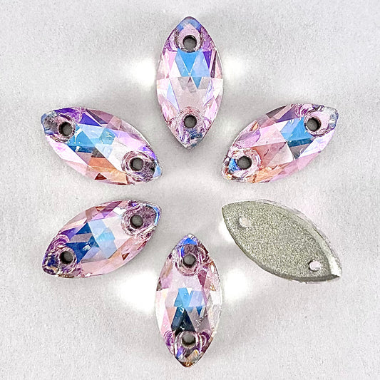 Light Rose SI Glass Navette