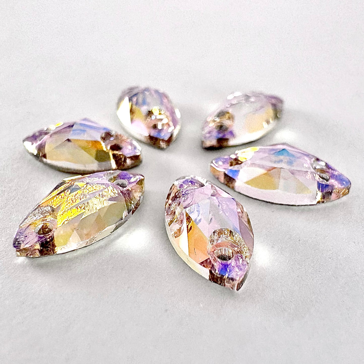 Light Rose SI Glass Navette