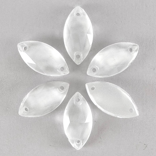 Neon White Glass Navette