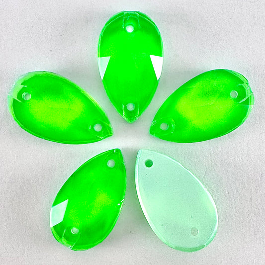 Neon Green Glass Teardrop
