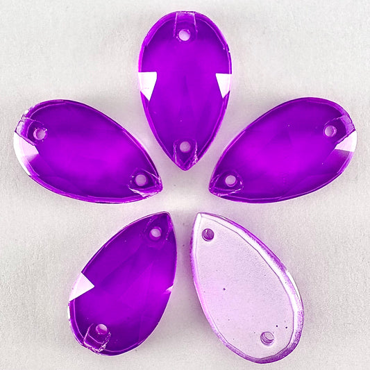 Neon Violet Glass Teardrop