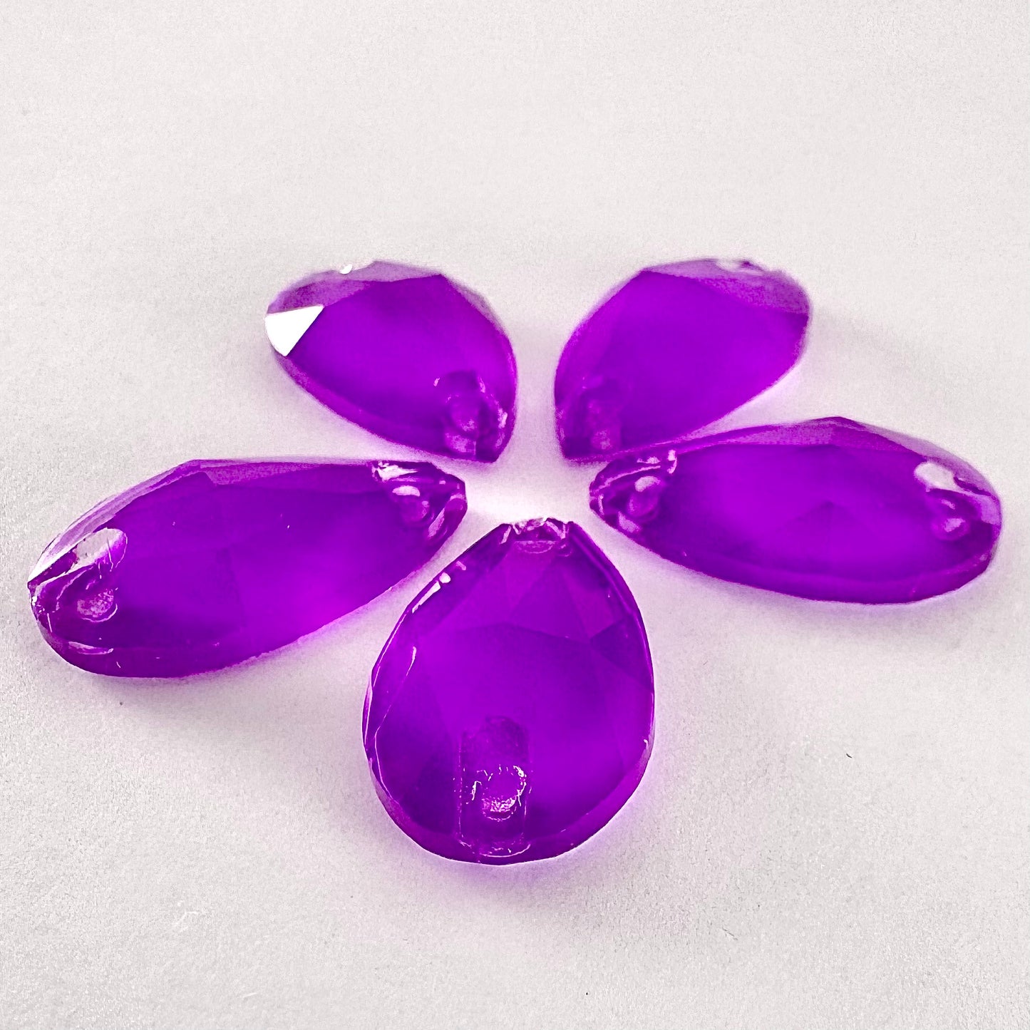 Neon Violet Glass Teardrop